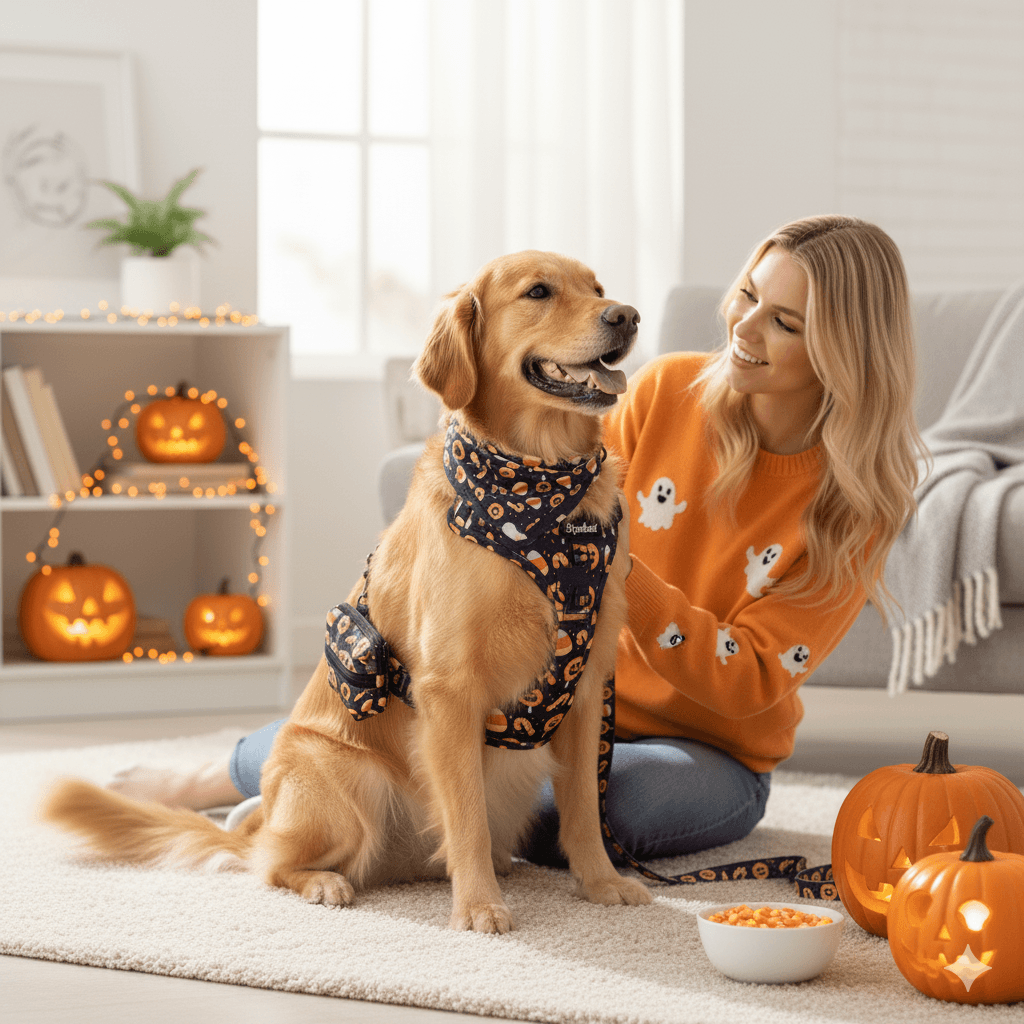 Halloween Dog Cat Collar Harness And Leash Set