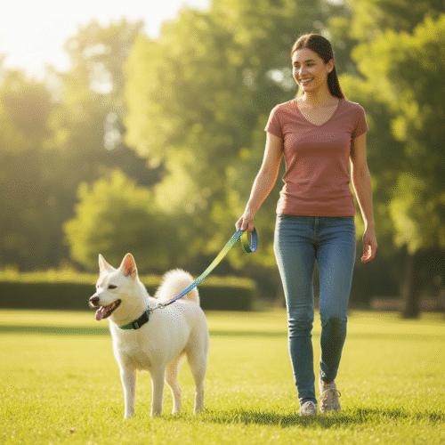 dog with multi-color dog leash + collar sets