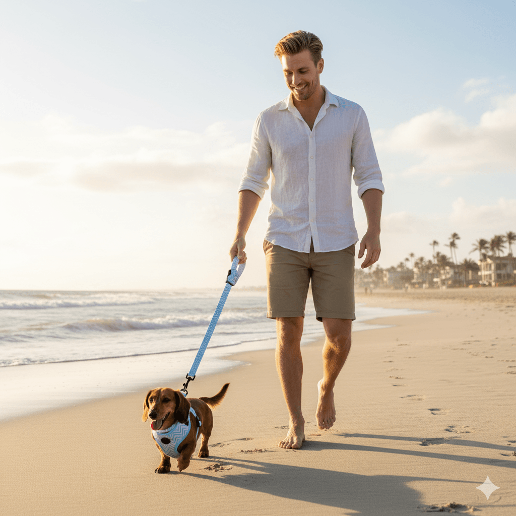 multi-blue colors dog harness sets new design for Dachshund