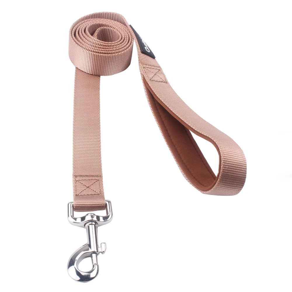 Luxury Extra Heavy Duty Dog Leash with Soft Brown Padded Handle Thick Nylon Printed Pattern