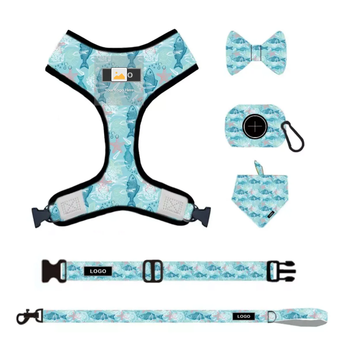 fish-blue dog harness sets fish-blue dog harness sets