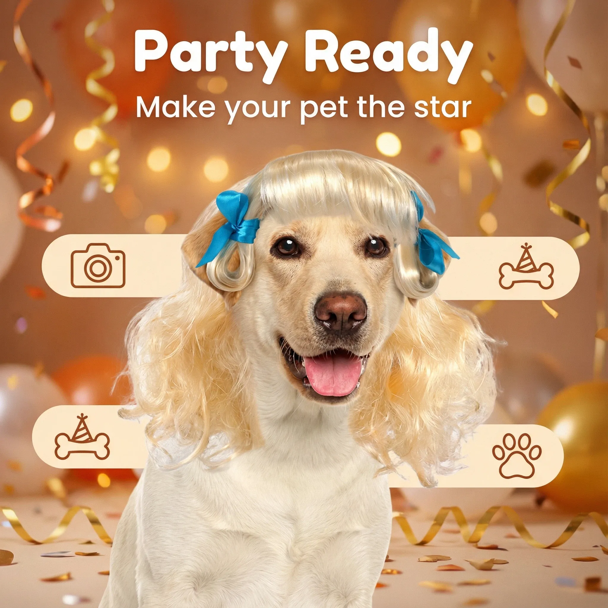 party ready pet wig fancy