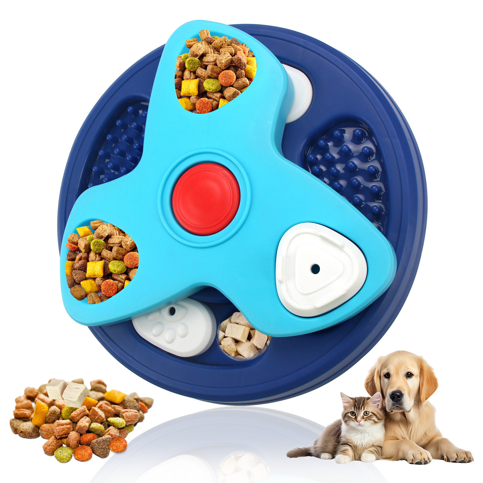 blue color Slow Feeder Dog Bowl