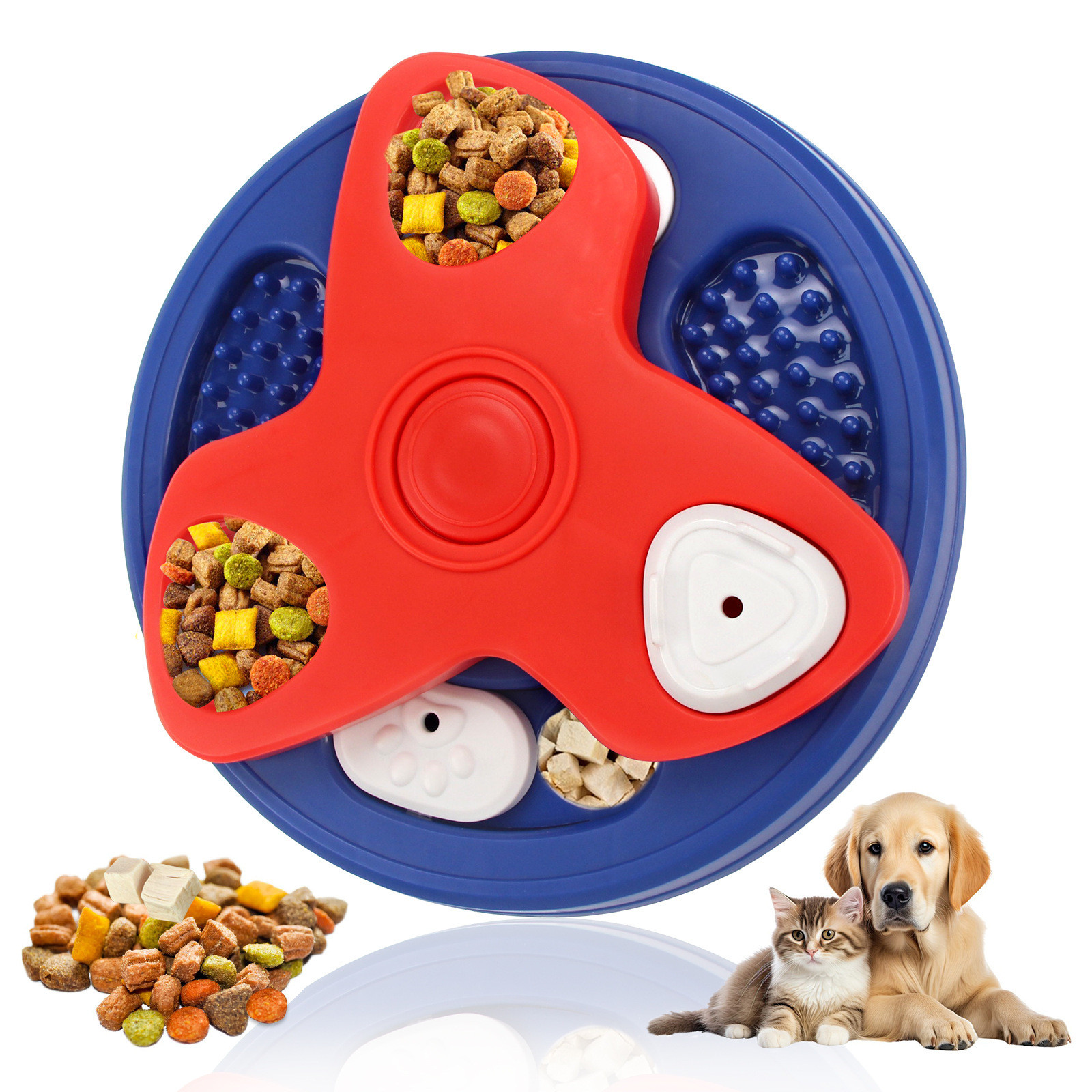 red color blue color Slow Feeder Dog Bowl