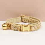 Sku 7 khaki dog id collar